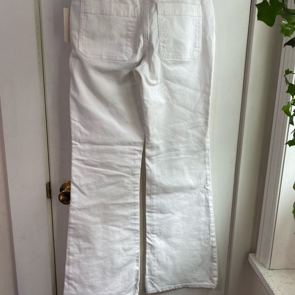 Universal Thread Sz 2 Long Flared Jeans White High Rise Vintage Stretch - Picture 5 of 5